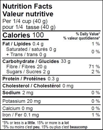 Organic Dried Cranberries-Unsweetened Nutrition Facts