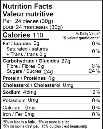 Organic Jolly Beans Nutrition Facts